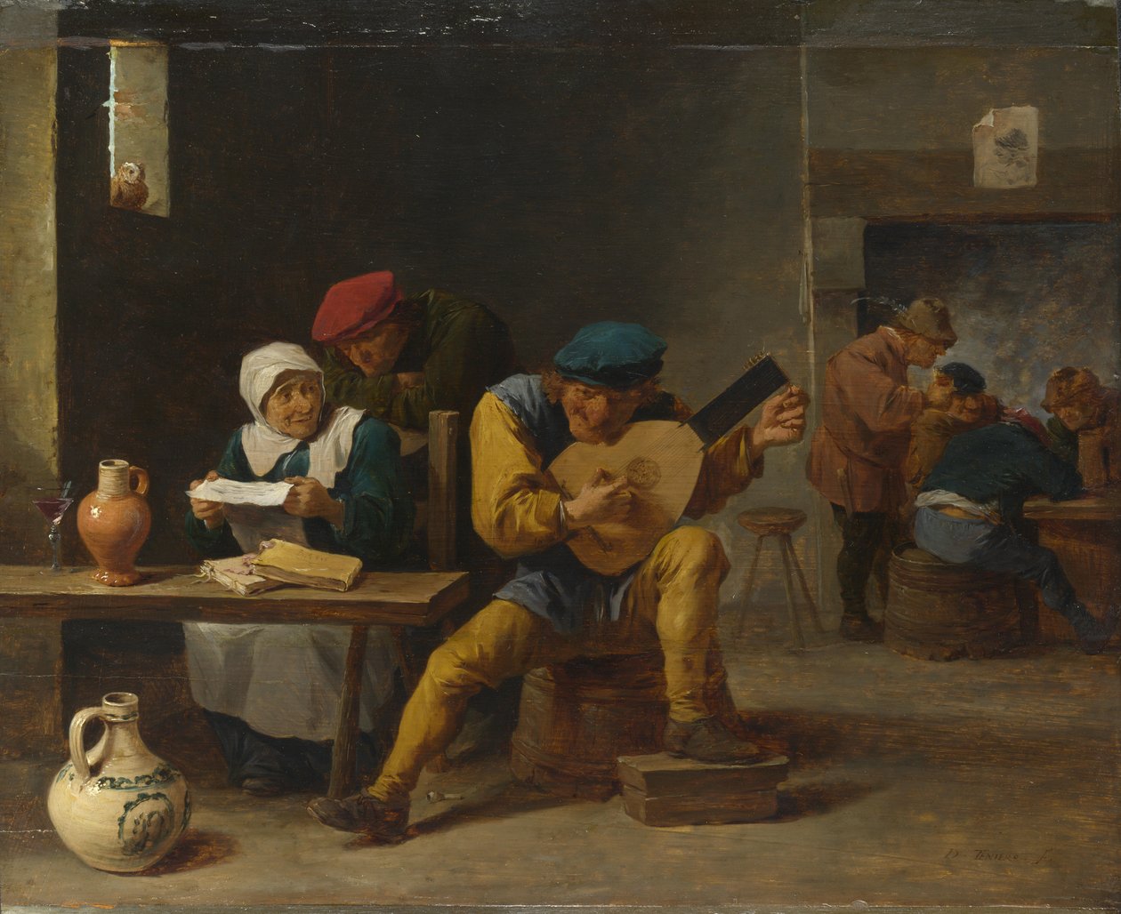 Chłopi muzykujący w karczmie, ok. 1930 r. 1635 autorstwa David Teniers the Younger