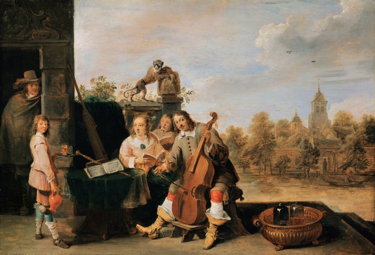Autoportret z rodziną, ok. 1930 1645 autorstwa David Teniers the Younger