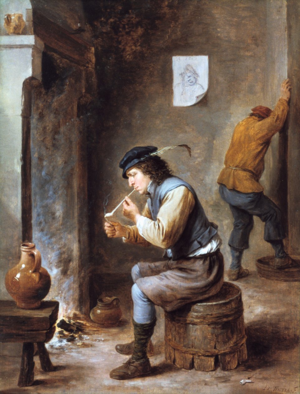 Palacz przed ogniem, XVII wiek autorstwa David Teniers the Younger