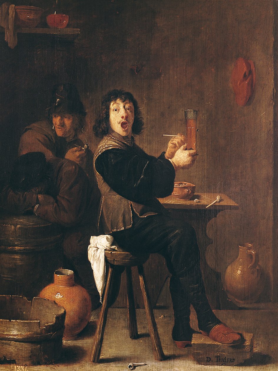 Szczęśliwy żołnierz autorstwa David Teniers the Younger