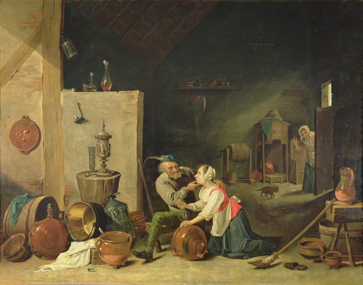 Stary człowiek i sługa, 1800 autorstwa David Teniers the Younger