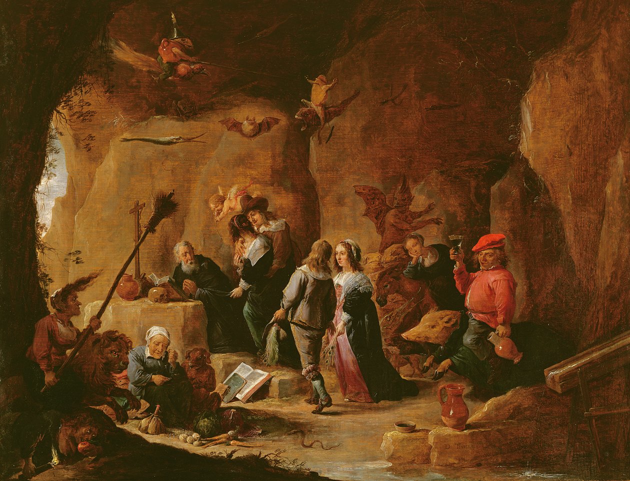Kuszenie św. Antoniego (olej) autorstwa David Teniers the Younger