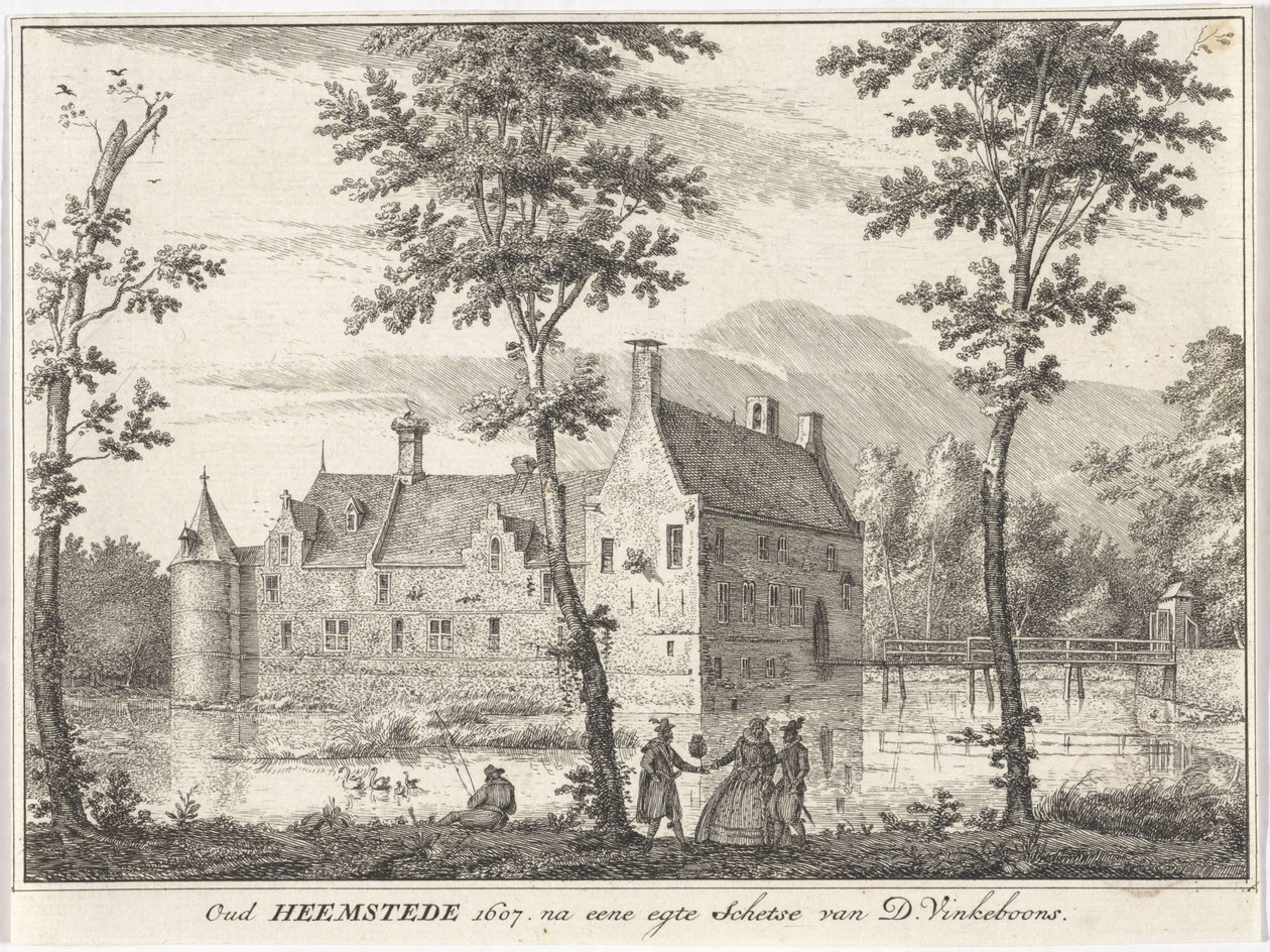 Widok na Stare Heemstede Oud Heemstede 1607. według szkicu egte D. Vinkeboonsa (tytuł na obiekcie) autorstwa David Vinckboons (I)