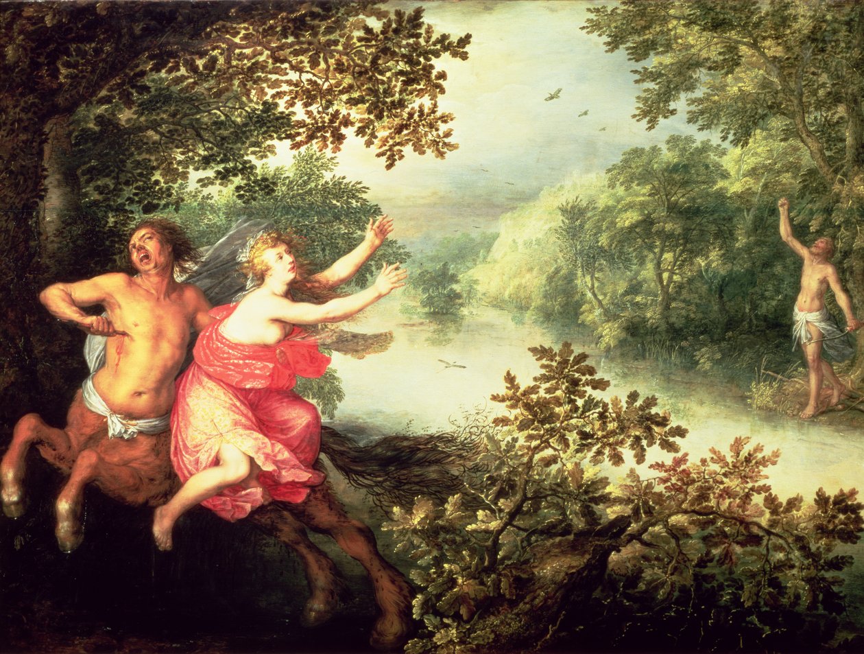 Herkules, Dejaneira i centaur Nessus, 1612 (panel) autorstwa David Vinckboons