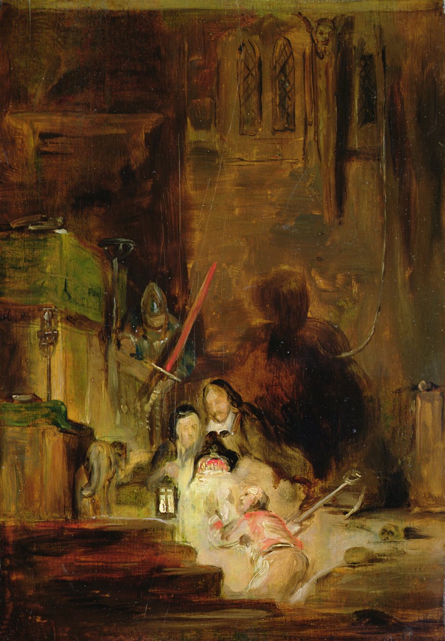 Zakopywanie regali Szkocji (olej na płótnie) autorstwa David Wilkie