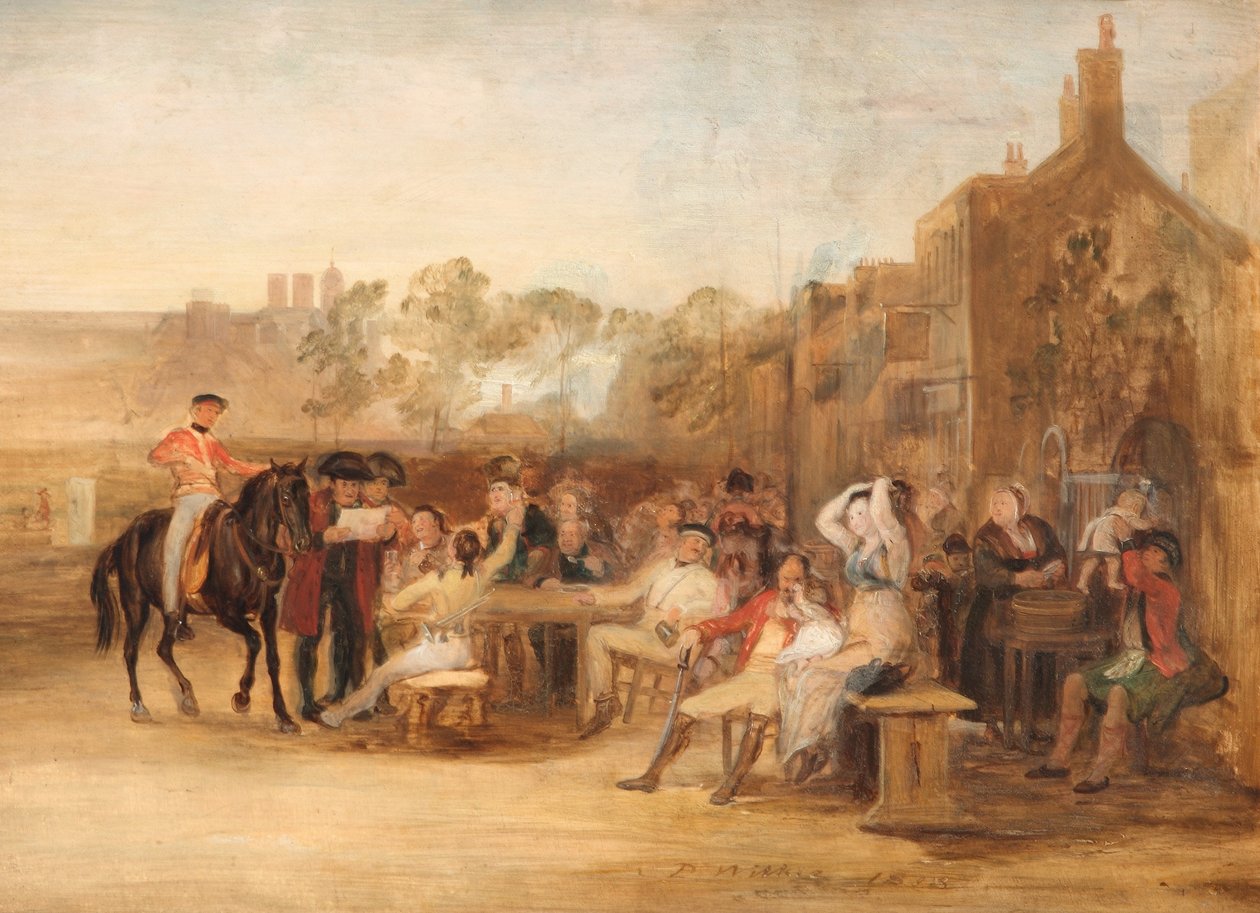Emeryci Chelsea czytający Waterloo Despatch, 1819 autorstwa David Wilkie