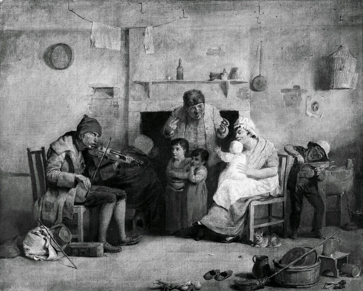 Niewidomy skrzypek autorstwa David Wilkie