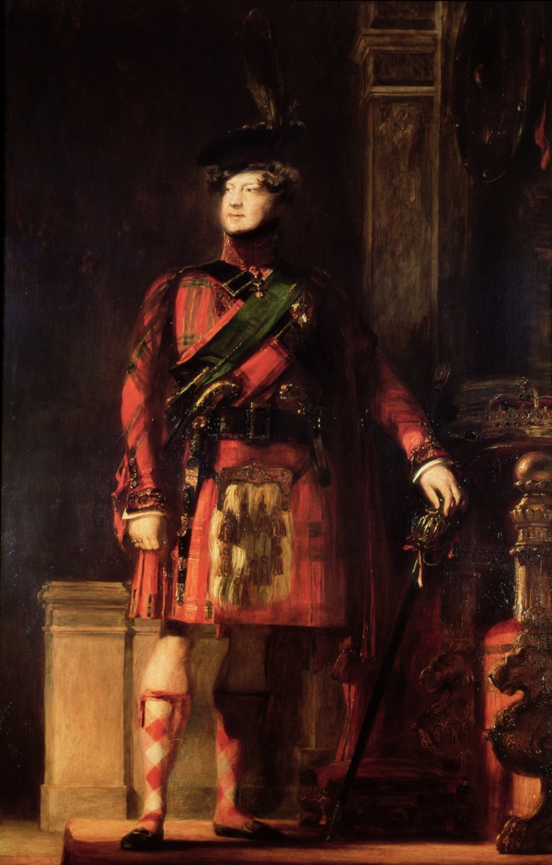 Jerzy IV (1762-1830) w stroju góralskim, 1830 r. autorstwa David Wilkie