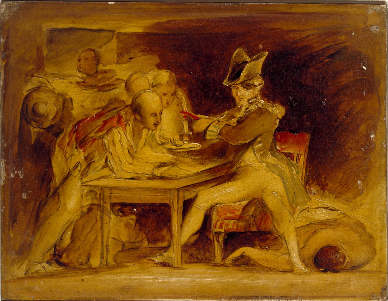 Nelson pieczętujący list z Kopenhagi, c1835 autorstwa David Wilkie
