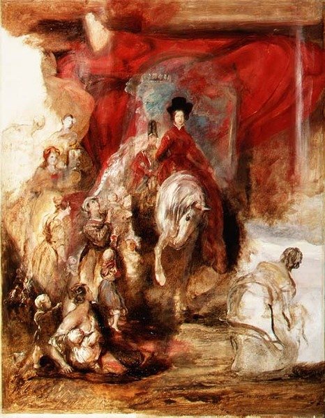Królowa Wiktoria na koniu autorstwa David Wilkie