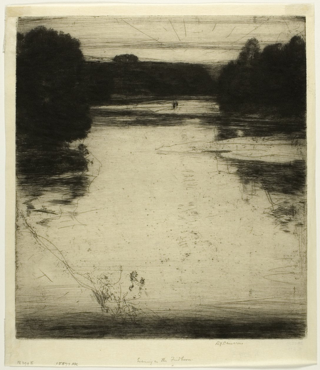 After-Glow (lub wieczór) na Findhorn autorstwa David Young Cameron