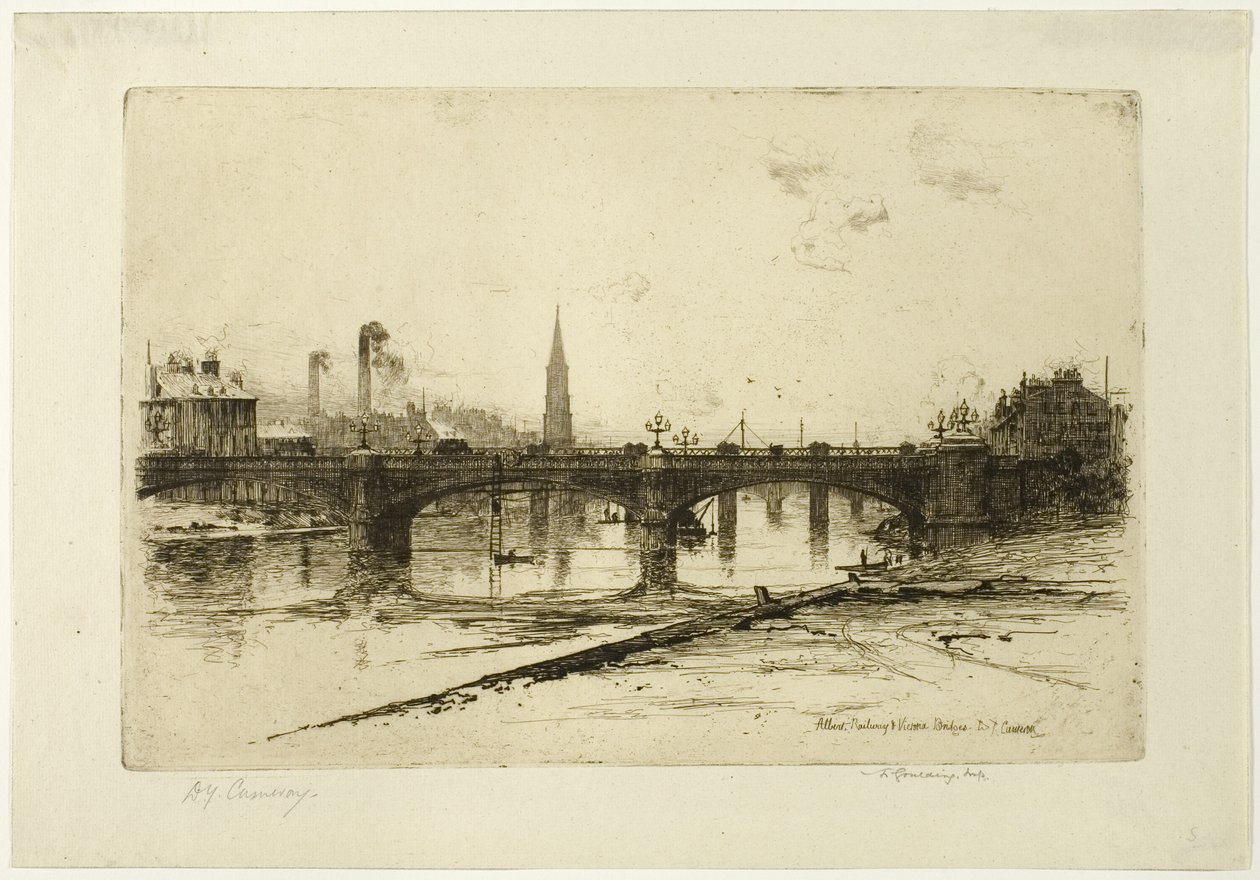 Albert, Railway i Victoria Bridges, płyta szósta z Clyde Set autorstwa David Young Cameron