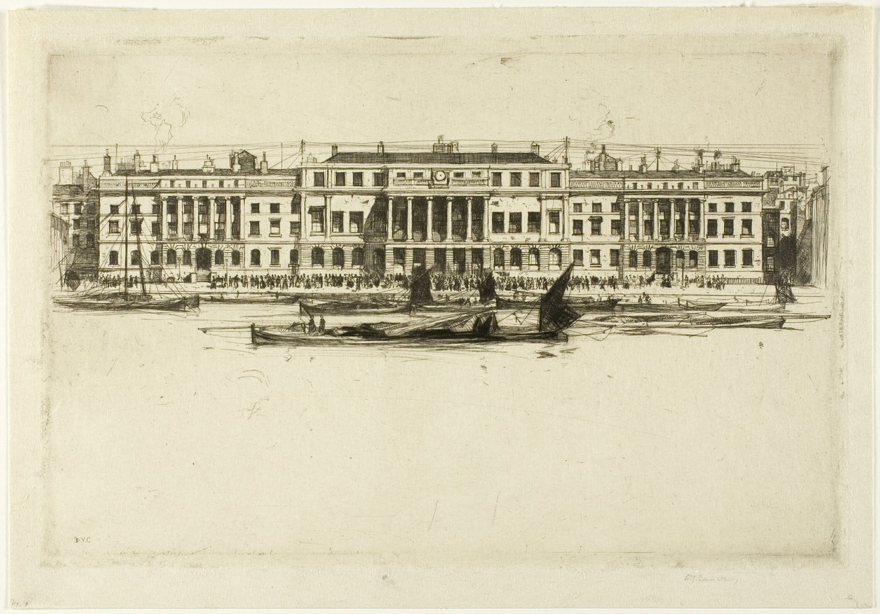 Custom House, płyta pierwsza z zestawu London autorstwa David Young Cameron
