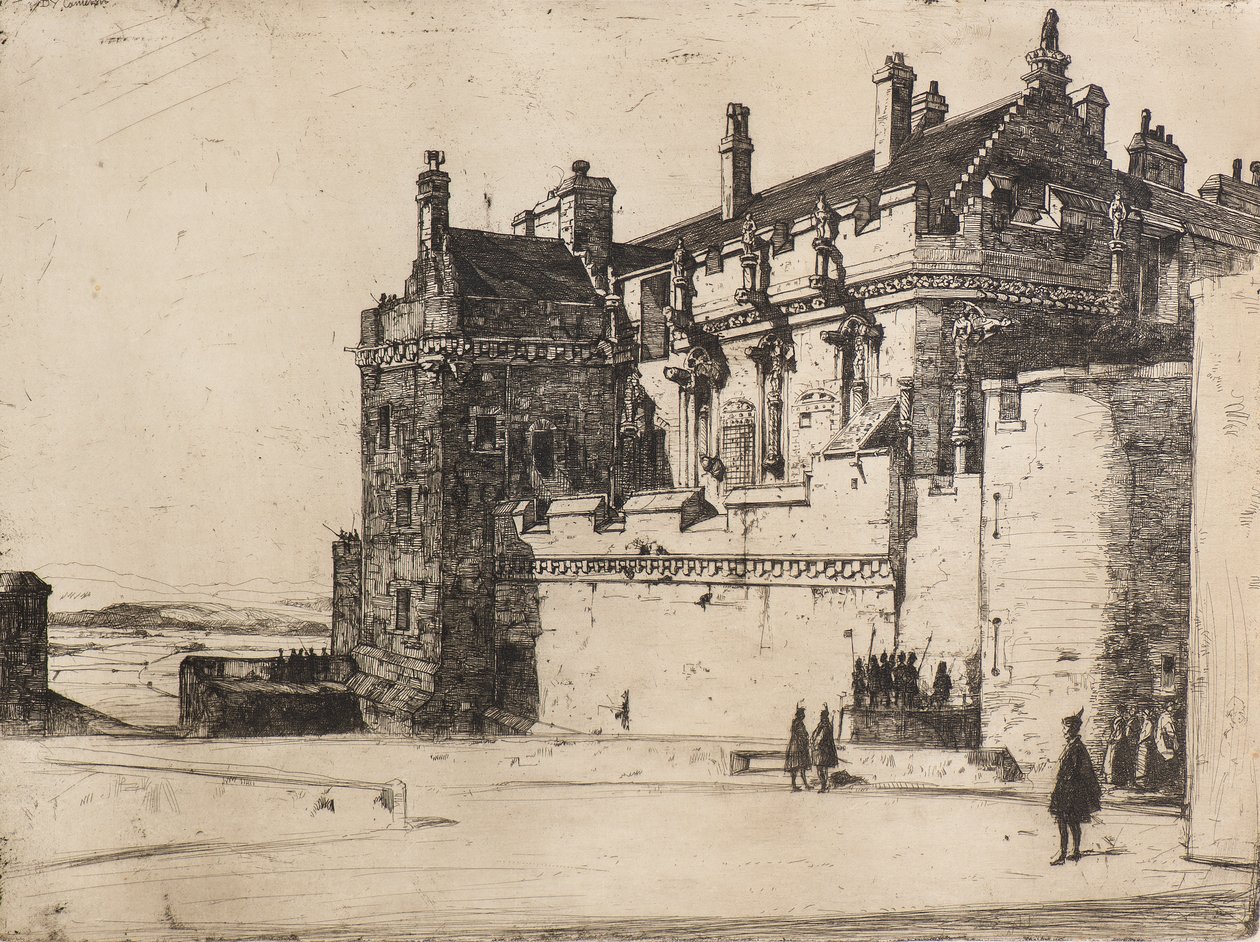 Pałac Stuartów (akwaforta) autorstwa David Young Cameron