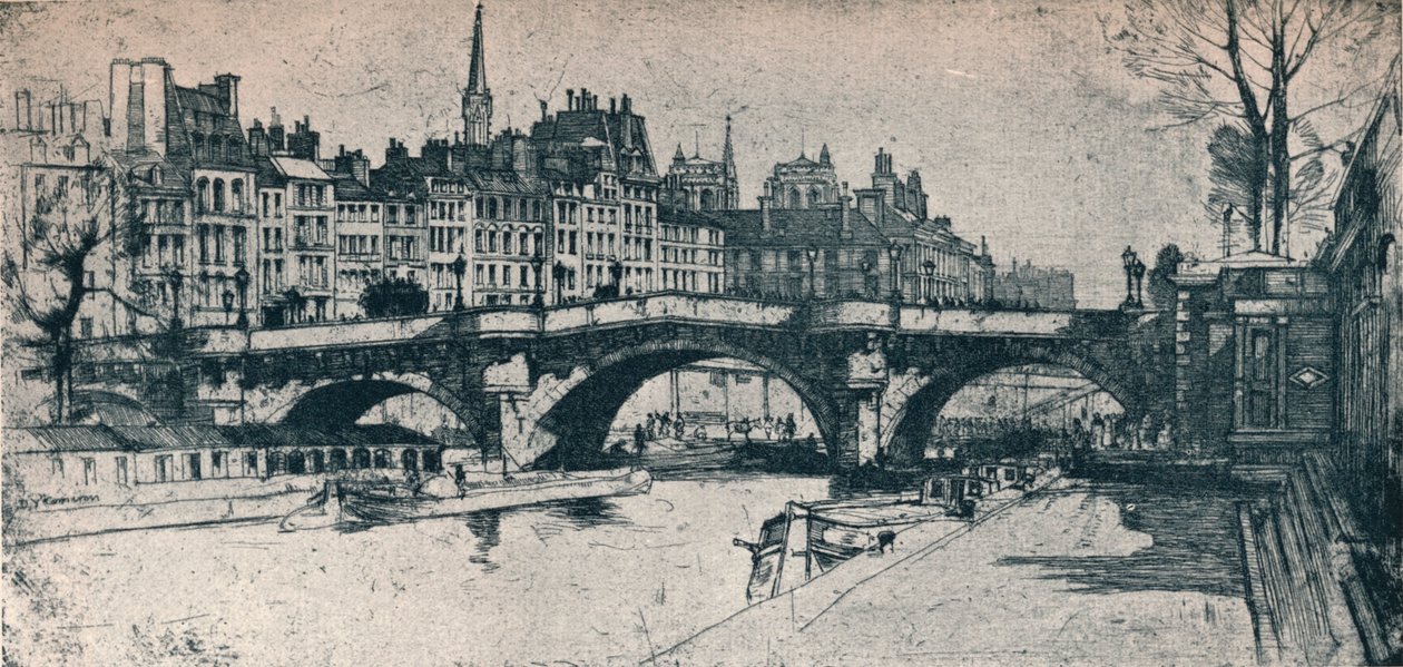 Pont Neuf: płyta pierwsza z zestawu Paris, 1904 autorstwa David Young Cameron