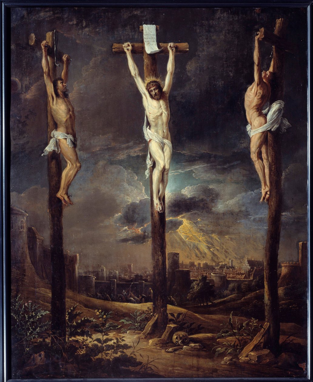 Le Calvary Obraz Davida Teniersa I Le Vieux (1582-1649) XVII w. Nd. 0,86x0,69m² autorstwa David the Elder Teniers