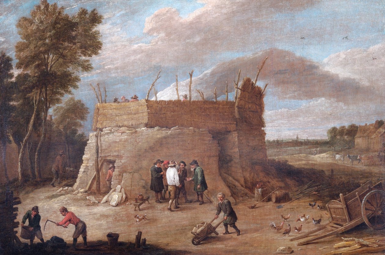 Wapiennik z figurami (olej na płótnie) autorstwa David Teniers the Younger