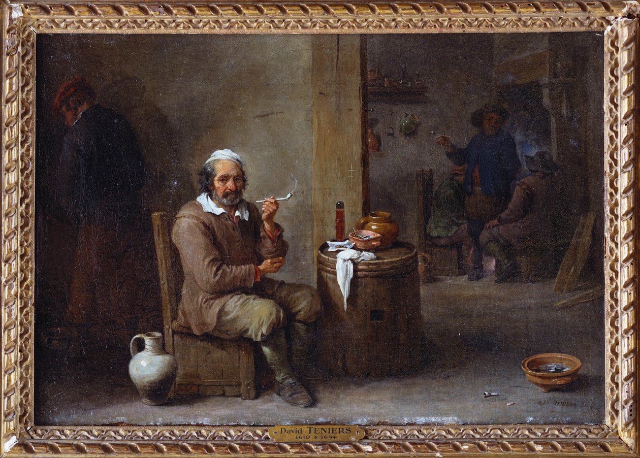 Chłop palący w karczmie autorstwa David Teniers the Younger