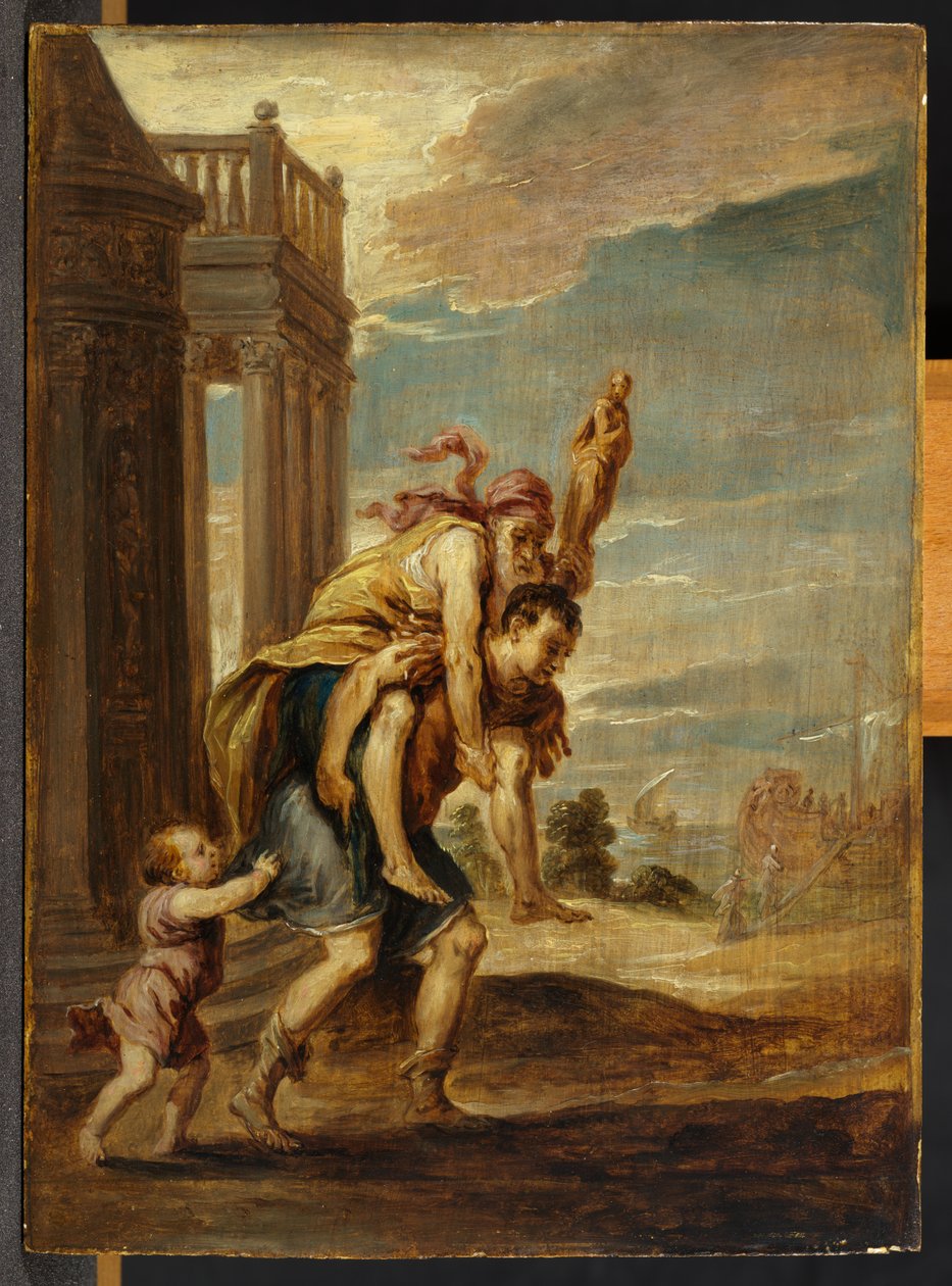 Eneasz ucieka z Troi autorstwa David Teniers the Younger