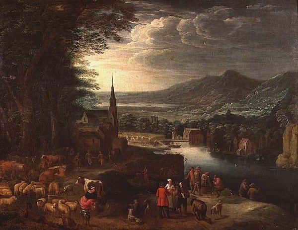Rozległy krajobraz górski autorstwa David Teniers the Younger