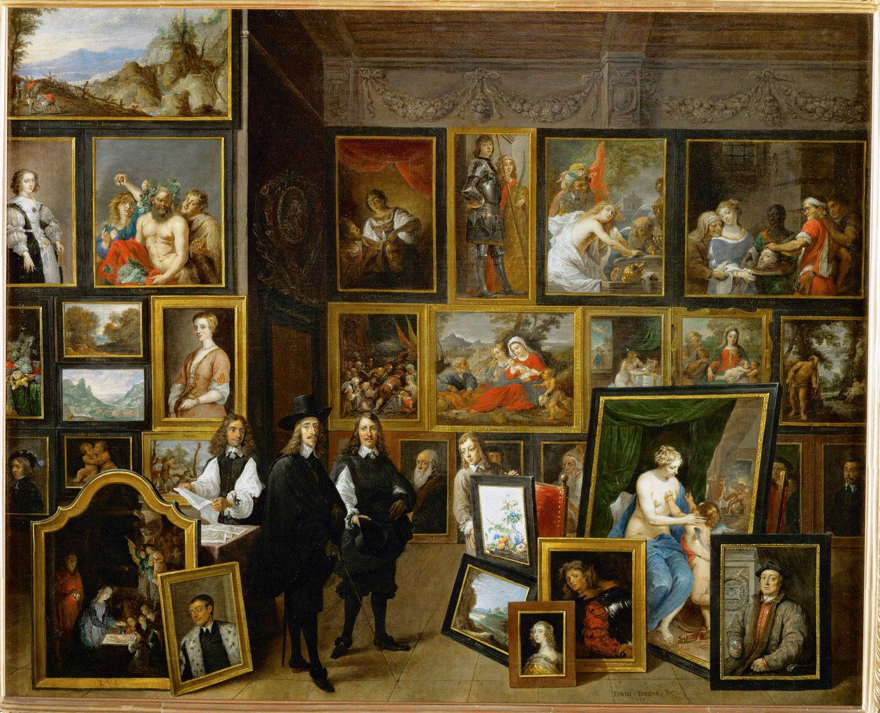 Arcyksiążę Leopold Wilhelm wśród swoich dzieł sztuki w galerii arcyksięcia w Brukseli autorstwa David the Younger Teniers