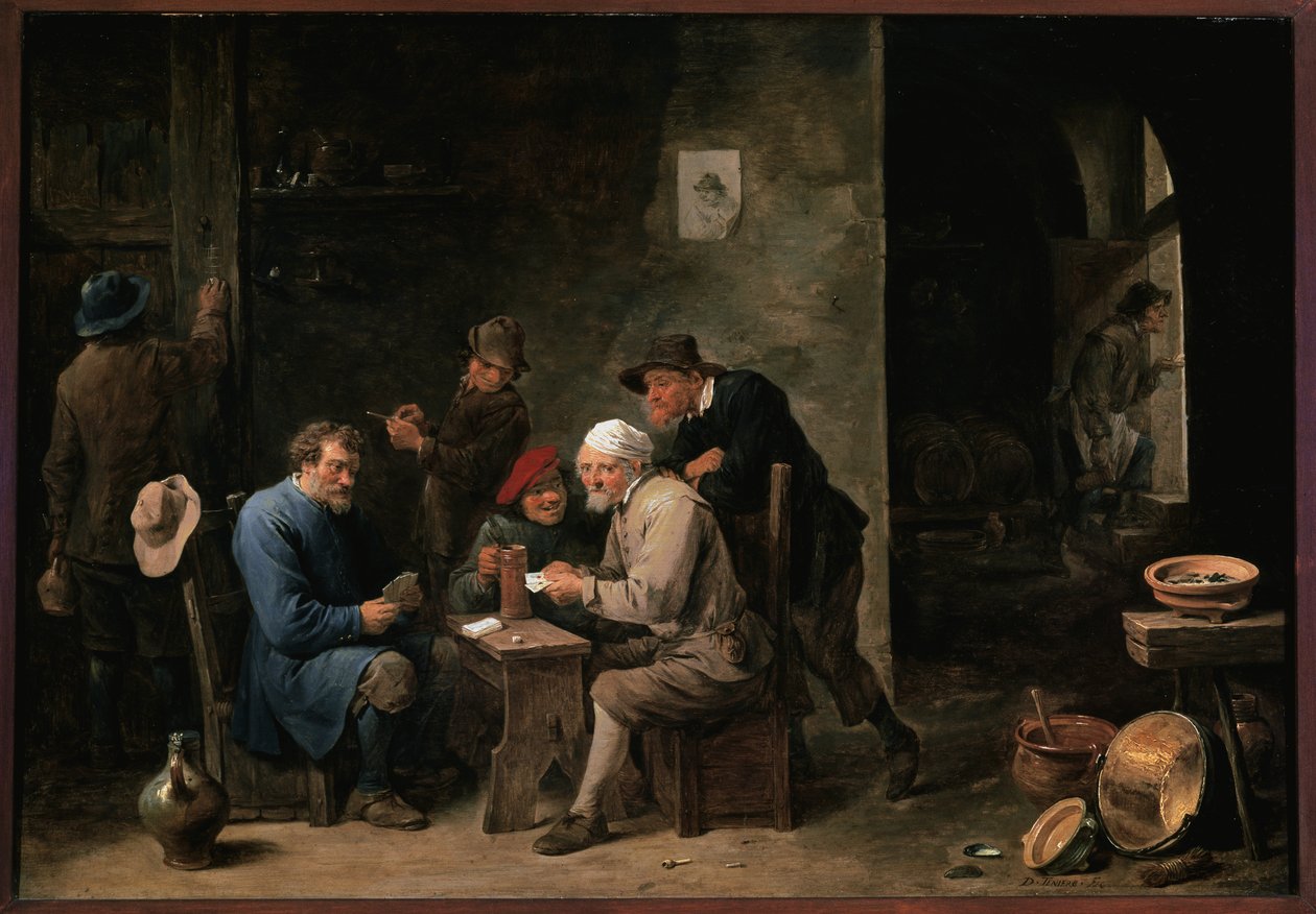 Gracze w karty autorstwa David Teniers the Younger