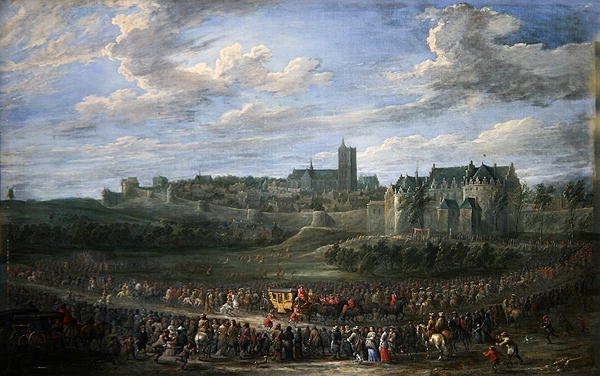 Wjazd księżniczki do Brukseli (olej na płótnie) autorstwa David Teniers the Younger