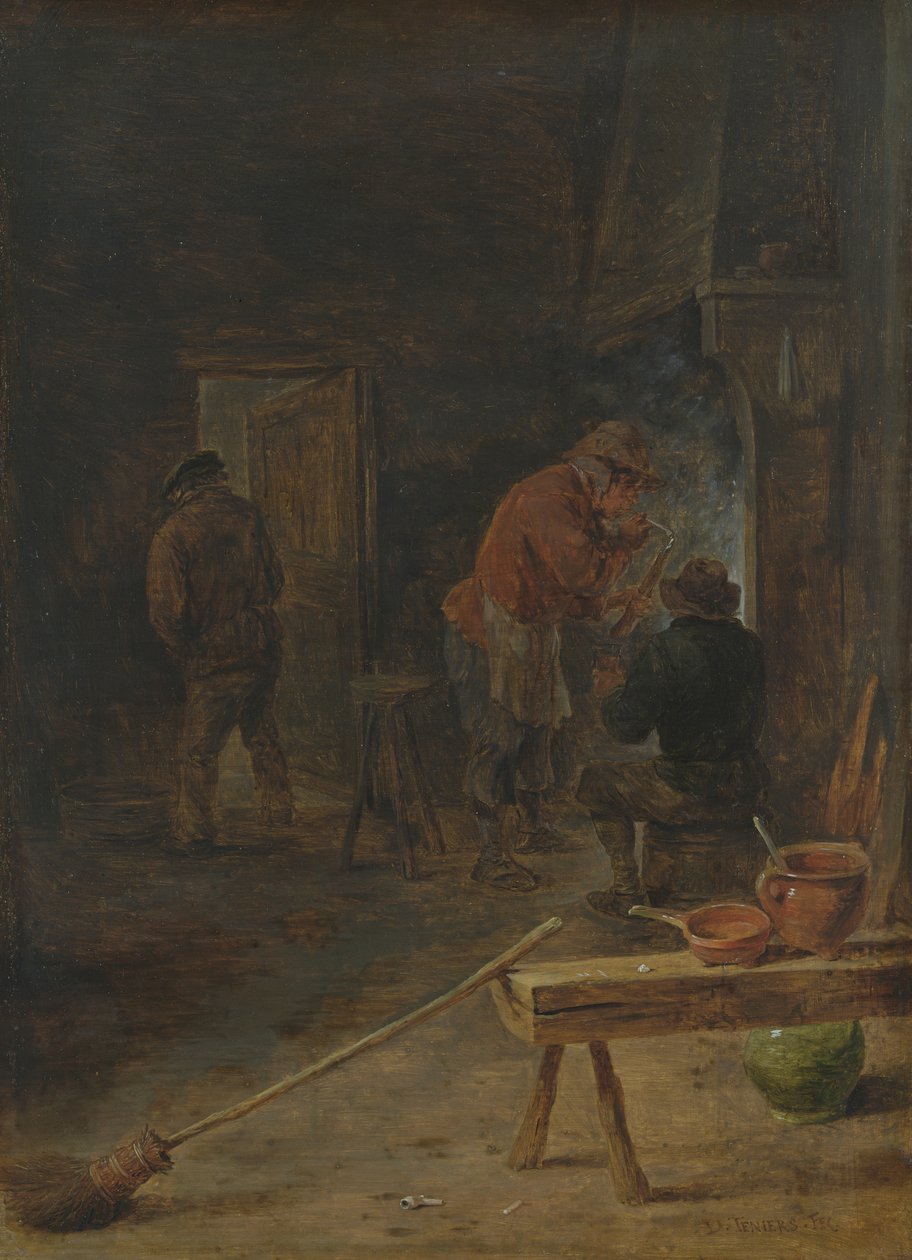 Rolnicy przy kominku autorstwa David Teniers the Younger
