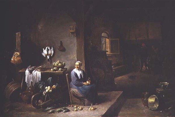 Wnętrze mieszkania chłopskiego autorstwa David Teniers the Younger