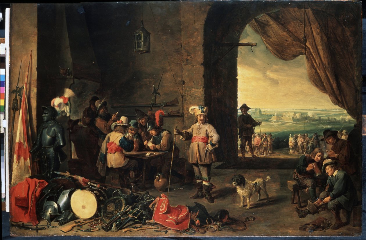 Wartownia. Obraz Davida Teniersa młodszego (1610-1690). Olej na drewnie, 69 x 103 cm autorstwa David Teniers the Younger