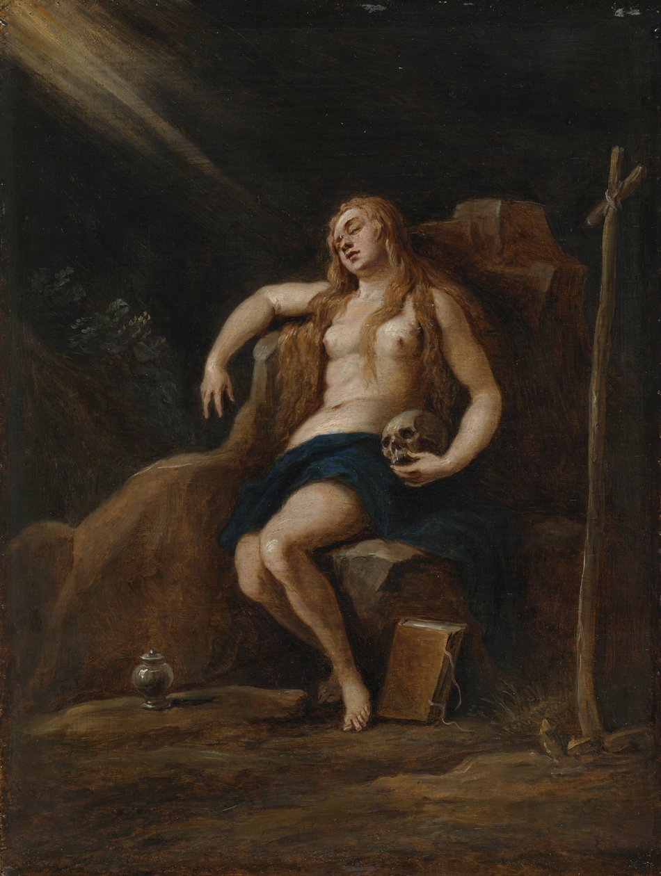 Maria Magdalena na pustkowiu, wg Jacopo Palmy, Młodsza autorstwa David Teniers the Younger
