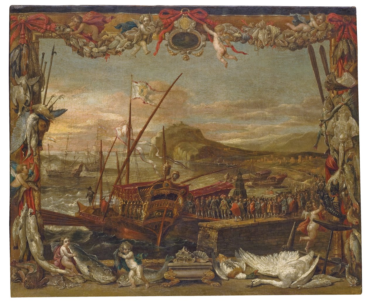 Zaokrętowanie Don Juana z Austrii autorstwa David Teniers the Younger