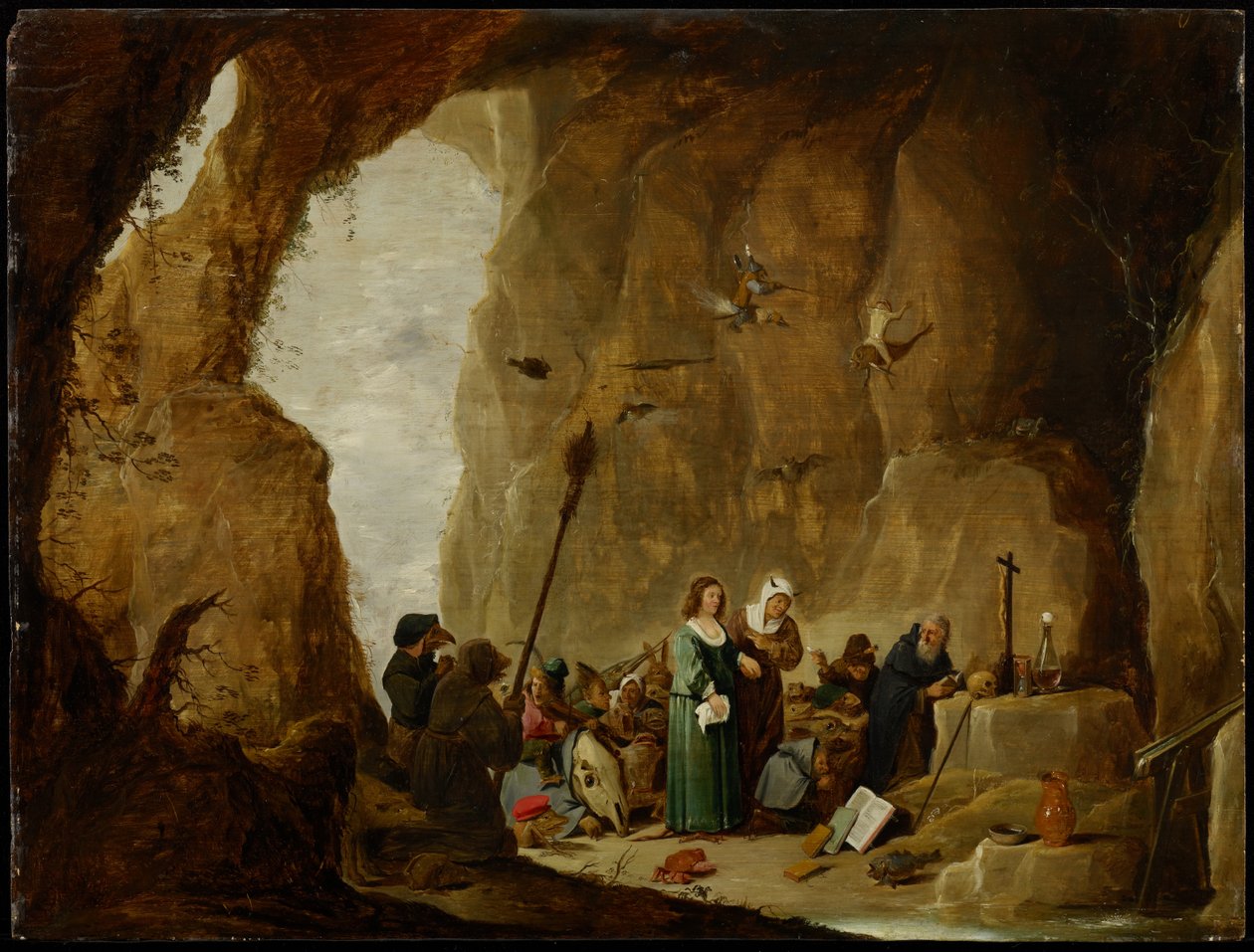 Kuszenie św. Antoniego (olej na desce) autorstwa David Teniers the Younger