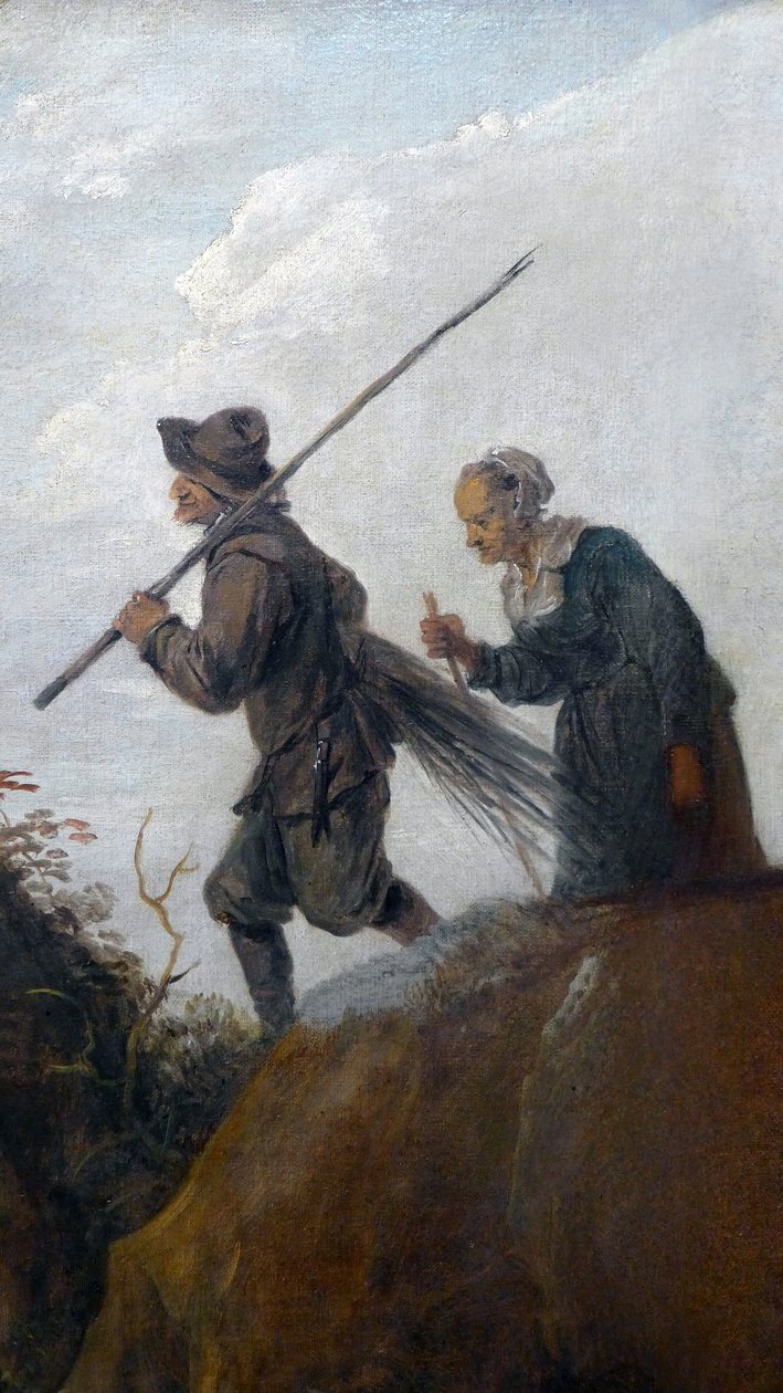 Drwale: szczegółowo para dwóch starych wieśniaków autorstwa David Teniers the Younger