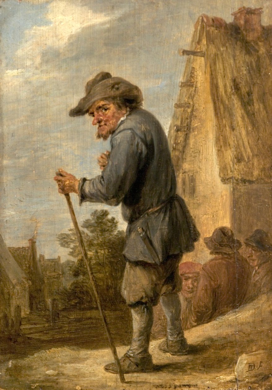 Scena wiejska z czterema chłopami autorstwa David Teniers the Younger