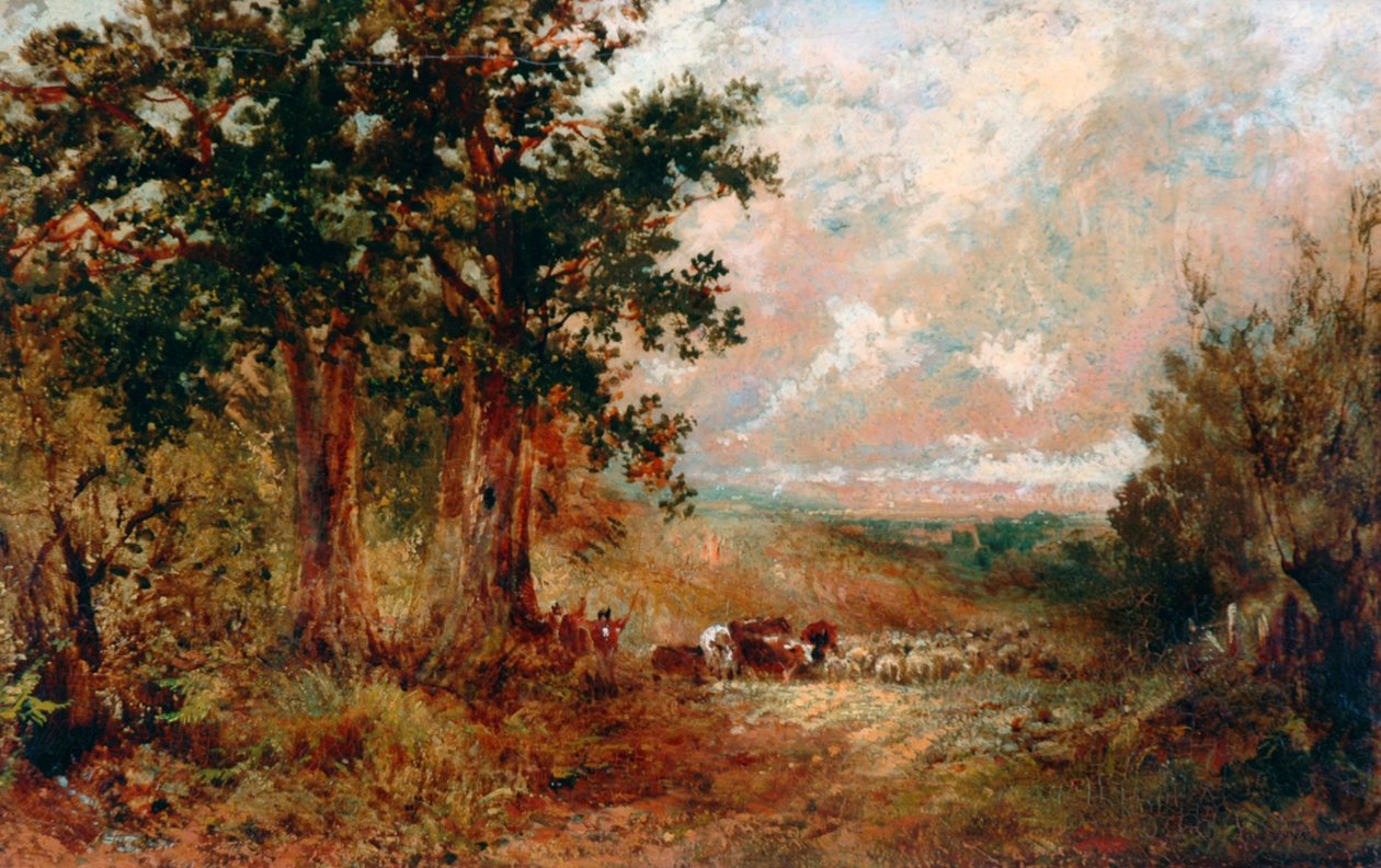 Zaułek Warwickshire (olej na płótnie) autorstwa David the younger Cox