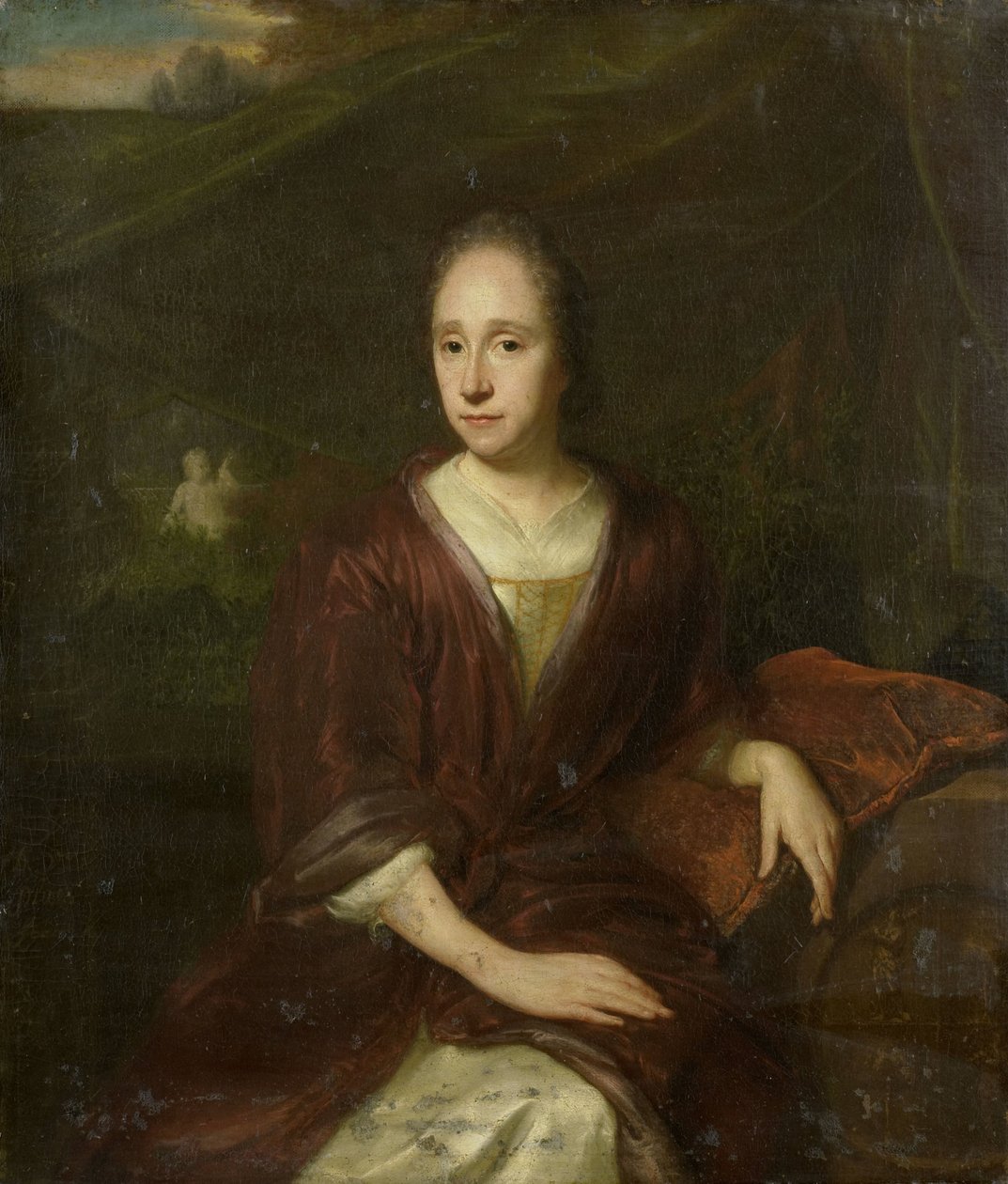 Portret Margaretha Nelis (1652-17050, druga żona Casparusa Commelina). autorstwa David van der Plas