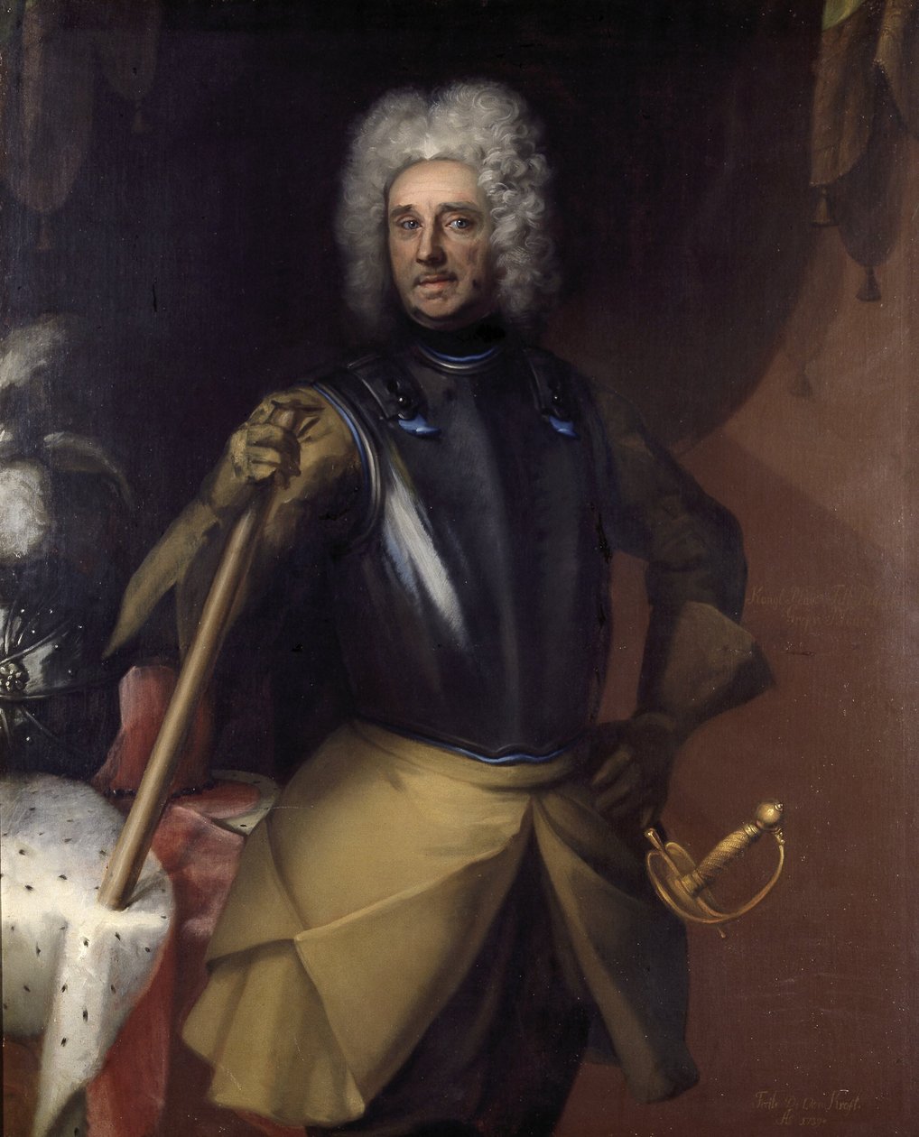 Carl Gustaf Mörner (1658-1721), hrabia, radca królewski, feldmarszałek, prezes sądu apelacyjnego, żonaty z 1. baronową Cathariną Margaretą Bonde, 2. hrabiną Christiną Anną Bielke autorstwa David von Krafft