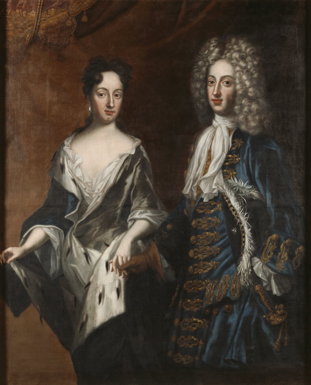 Fryderyk IV de Holstein Gottorp et Edwige Sophie de Suede - Fryderyk IV (1671-1702), książę Holstein-Gottorp i księżna Hedvig Sophia (1681-1708), autorstwa Kraffta, Davida, von (1655-1724). olej na płótnie autorstwa David von Krafft