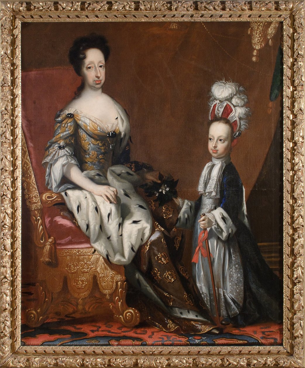 Hedwiga Eleonora (1636-1715), księżniczka Holstein-Gottorp, królowa Szwecji, i jej prawnuk Karol Fryderyk (1700-1739), książę Holstein-Gottorp, 1704 autorstwa David von Krafft