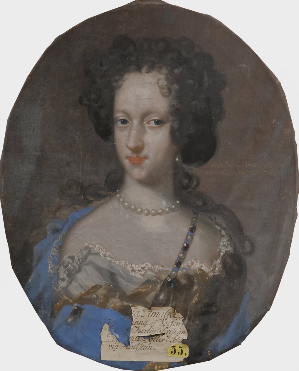 Sophie Amalie of Schleswig Holstein Gottorp, princesse dano norvegienne - Portret księżnej Sophie Amalie of Holstein-Gottorp (1670-1710), księżnej Brunswick-Lueneburg, autorstwa Kraffta, Davida, von (1655-1724). Olej na płótnie. Wymiar : 69x56 cm. narodowy autorstwa David von Krafft
