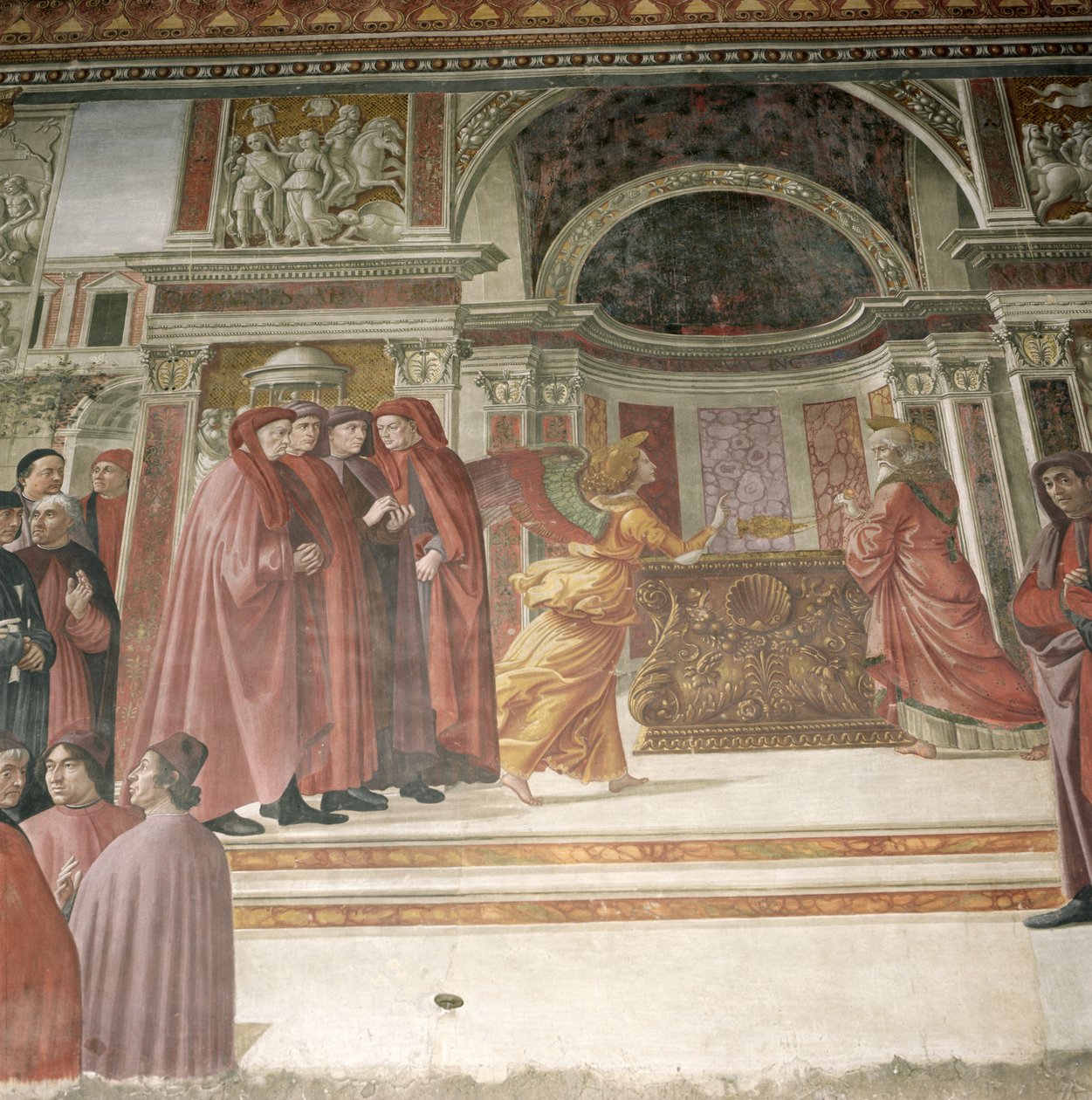 Anioł ukazujący się św. Zachariaszowi w świątyni, 1485-90 autorstwa Domenico Ghirlandaio