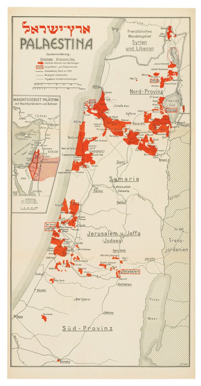 Mapa Palestyny autorstwa Davis Trietsch