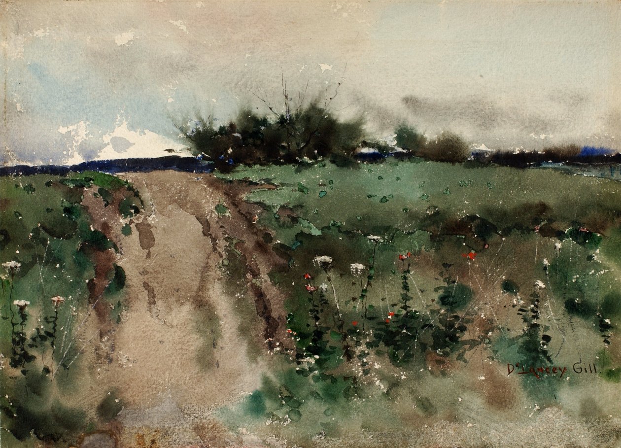 Szkic krajobrazowy, b.d. autorstwa De Lancey Gill