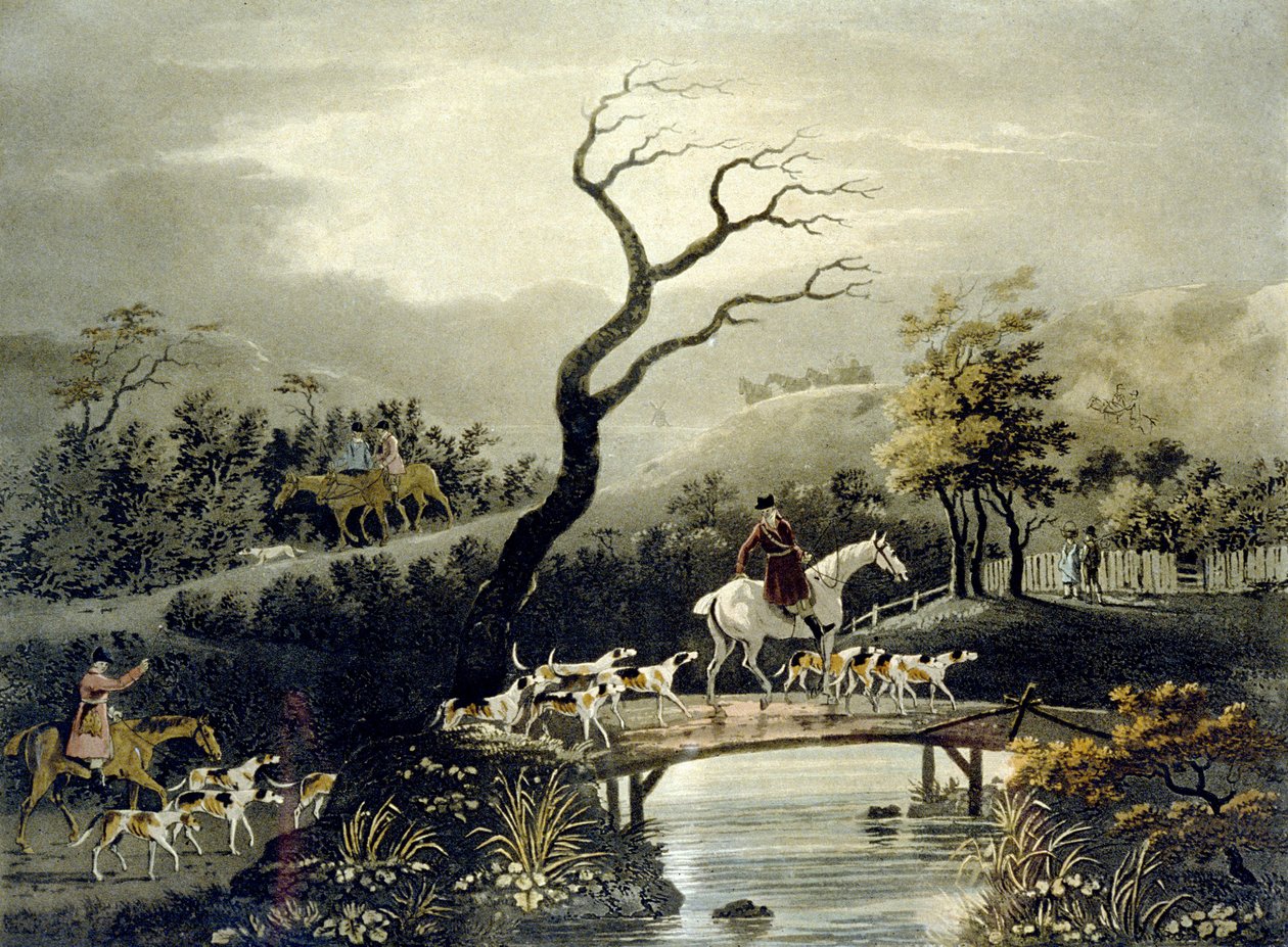 Noc, Foxhunting, grawerowane przez J.H. Clarke i F. Jekes autorstwa Dean Snr. (after) Wolstenholme