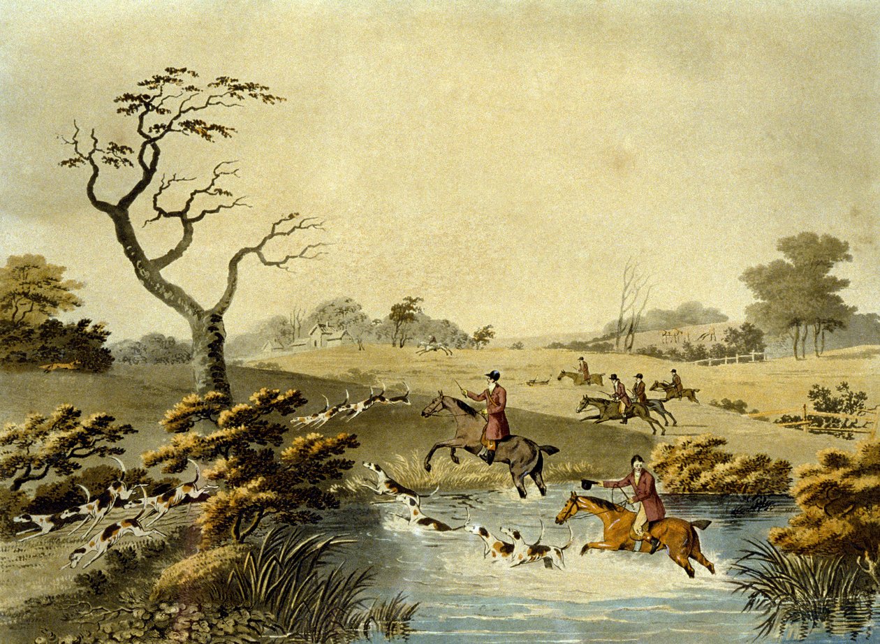 Południe, Foxhunting, grawerowane przez J.H. Clarke i F. Jekes autorstwa Dean Snr. (after) Wolstenholme