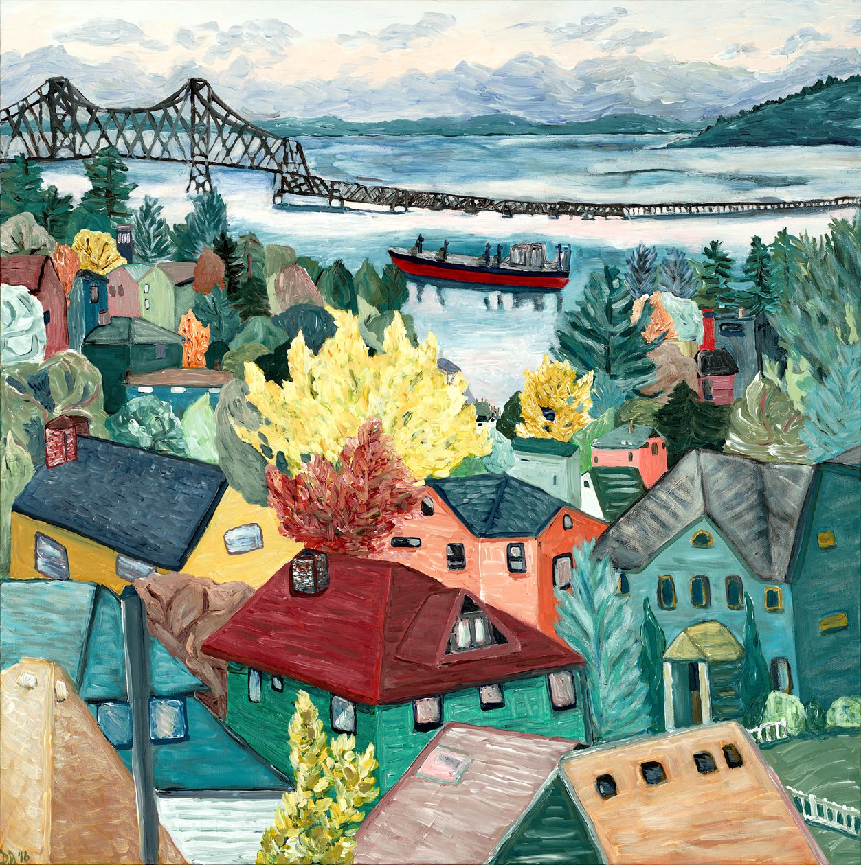 Astoria View, 2015 (akryl na płótnie) autorstwa Deborah Eve Alastra