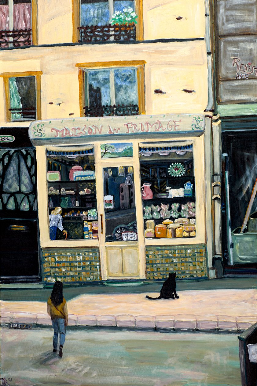 Cheese Shop, 2022 (akryl na płótnie) autorstwa Deborah Eve Alastra