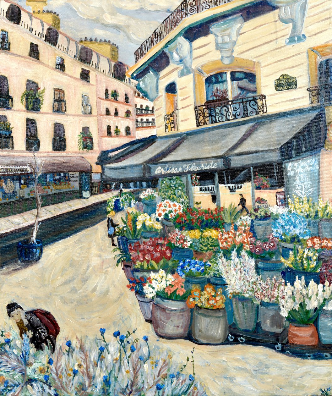 Flower Shopper, 2020 (akryl na płótnie0 autorstwa Deborah Eve Alastra