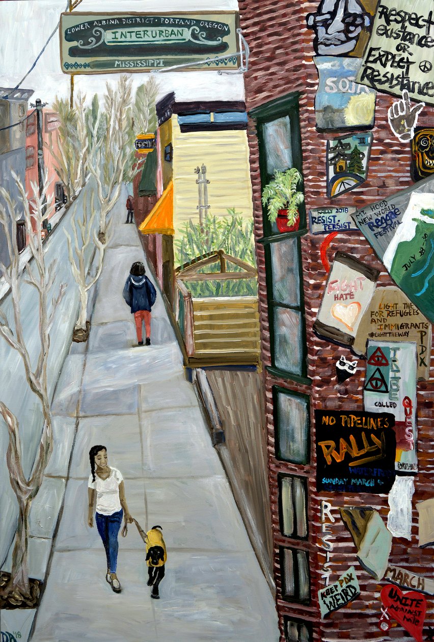 InterUrban, 2016 (akryl na płótnie) autorstwa Deborah Eve Alastra